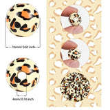 20Pcs Brown Leopard Wood Beads 16mm Round Spacer Beads for DIY Jewelry Making
