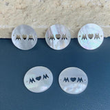 Mother of Pearl Shell Letter MOM Pendants for Jewelry Making