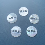 Mother of Pearl Shell Letter MOM Pendants for Jewelry Making