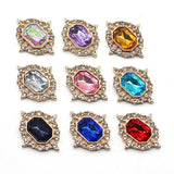 10pcs Oval Rhinestone Acrylic Buckles for Wedding DIY Clothing Scrapbook Jewelry