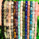 6x9mm Amethysts Lapis Lazuli Tiger Eye Stone Barrel Beads 7.5''