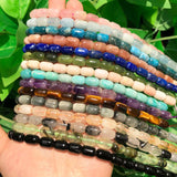 6x9mm Amethysts Lapis Lazuli Tiger Eye Stone Barrel Beads 7.5''
