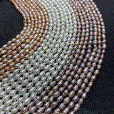 AA 3-4mm Rice Shaped Pearl Beads DIY Jewelry Making