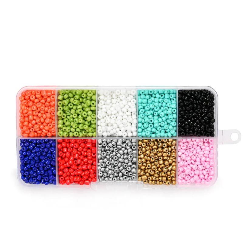 Mini Glass Seed Beads Kit Crystal Spacer Beads Box Set for Jewelry Making