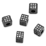 5pcs 6x6mm Square Pave Zircon Beads Copper Small Beads For Jewelry Making