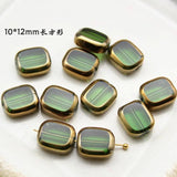 30Pcs/Pack Emerald Glass Clover Peach Heart Earrings DIY Crystal Accessories