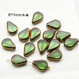 30Pcs/Pack Emerald Glass Clover Peach Heart Earrings DIY Crystal Accessories