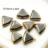 30Pcs/Pack Emerald Glass Clover Peach Heart Earrings DIY Crystal Accessories