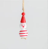 20Pcs Christmas Snowman Wooden Beads DIY Party Decoration Children's Toys