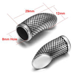 2Pcs Stainless Steel End Beads for 8mm Leather Cord Animal Metal Bead DIY