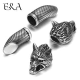 2Pcs Stainless Steel End Beads for 8mm Leather Cord Animal Metal Bead DIY