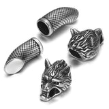 2Pcs Stainless Steel End Beads for 8mm Leather Cord Animal Metal Bead DIY