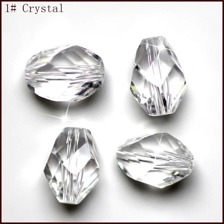 Twisted Oval Shape Glass Spacer Beads 50pcs