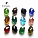 Twisted Oval Shape Glass Spacer Beads 50pcs