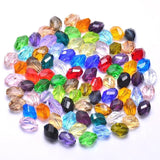 Twisted Oval Shape Glass Spacer Beads 50pcs