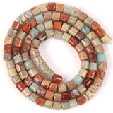 4mm Green Red Sea Sediment Jaspers Stone Rondelle Beads