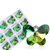 24PCS 14mm Crystal Butterfly Beads for DIY Jewelry Making