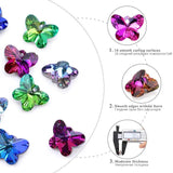 24PCS 14mm Crystal Butterfly Beads for DIY Jewelry Making