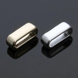 40pcs Silver Metal Big Hole Square Beads for 10*2.5mm Flat Leather Cord DIY