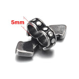 4pcs Stainless Steel Slide Beads 5mm Leather Rope Bracelet DIY Charm Findings