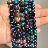 Multicolor Tiger Eye Stone Beads Round Spacer Beads 15''