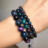 Multicolor Tiger Eye Stone Beads Round Spacer Beads 15''