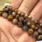 100% Natural Old Mine Sunstone Round Gem Stone Beads 6/8/10MM
