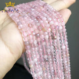 Pink Quartz Faceted Stone Beads 15'' for Jewelry Making