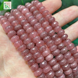 Light Brown Smooth Faceted Rondelle Spacer Beads 15'' Strand 8mm