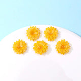 6pcs Yellow Chrysanthemum Beads for DIY Jewelry Making