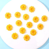 6pcs Yellow Chrysanthemum Beads for DIY Jewelry Making