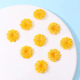 6pcs Yellow Chrysanthemum Beads for DIY Jewelry Making