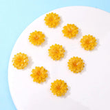 6pcs Yellow Chrysanthemum Beads for DIY Jewelry Making