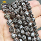 Snowflower Jasper Faceted Stone Beads 6-10mm 15'' for DIY Jewelry Making
