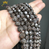 Snowflower Jasper Faceted Stone Beads 6-10mm 15'' for DIY Jewelry Making