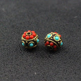 3pcs Nepalese Brass & Clay DIY Necklace Beads