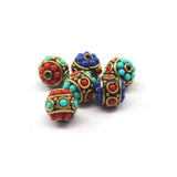 3pcs Nepalese Brass & Clay DIY Necklace Beads