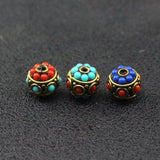 3pcs Nepalese Brass & Clay DIY Necklace Beads
