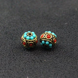 3pcs Nepalese Brass & Clay DIY Necklace Beads