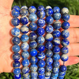 Lapis Lazuli Round Spacer Beads 4-10mm Natural Stone for Jewelry Making 15 Inch