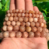 Natural Sunstone Beads 4-10mm Round Spacer Beads 15 Inch