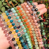Faceted Column Shape Amazonite Apatite Jades Crystal Loose Stone Beads 7.5inch