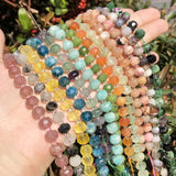 Faceted Column Shape Amazonite Apatite Jades Crystal Loose Stone Beads 7.5inch