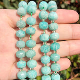 Faceted Column Shape Amazonite Apatite Jades Crystal Loose Stone Beads 7.5inch