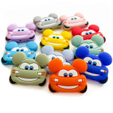 10Pcs Cartoon Rodent Silicone Car Beads BPA Teething Necklace Toy