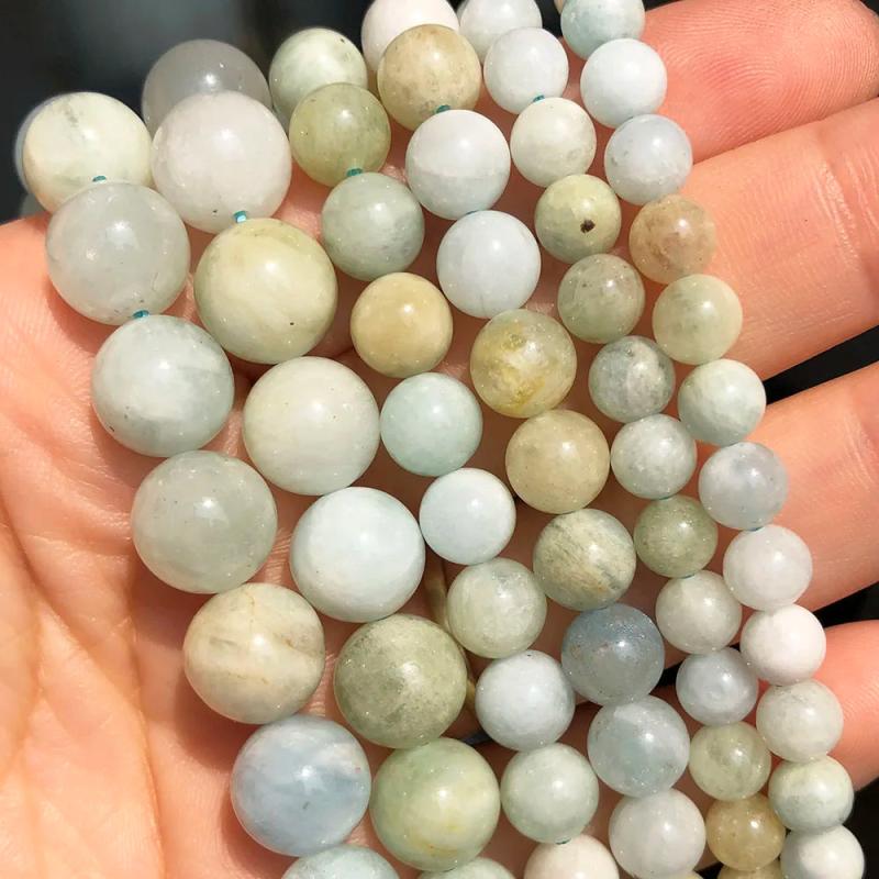 Green Amazonite Gem Stone Beads for Jewelry Making Round Spacer Bead 15''