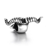 6mm Stainless Steel Beads Goat Large Hole Charm for Leather Bracelet Making