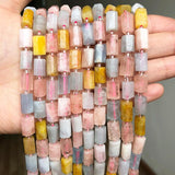 Faceted Morganite Gem Stone Beads 8*11mm Cylinder Spacer Beads