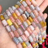 Faceted Morganite Gem Stone Beads 8*11mm Cylinder Spacer Beads