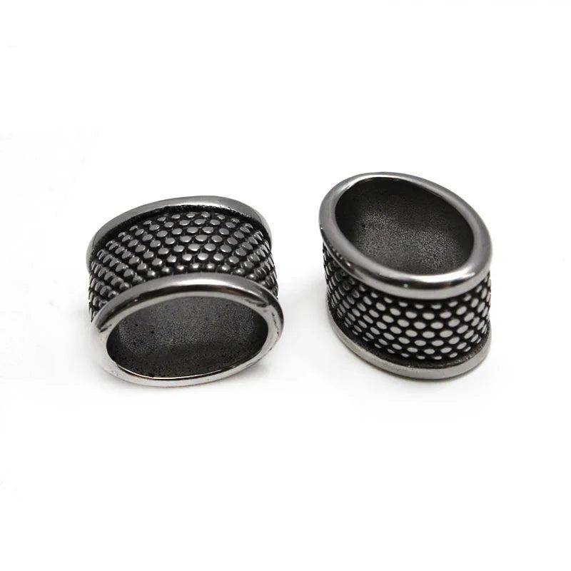 4pc Stainless Steel Large Hole Spacer Beads for DIY Jewelry Making
